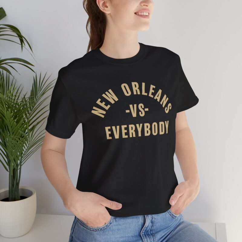 New Orleans vs Everybody Black T-Shirt Women Model